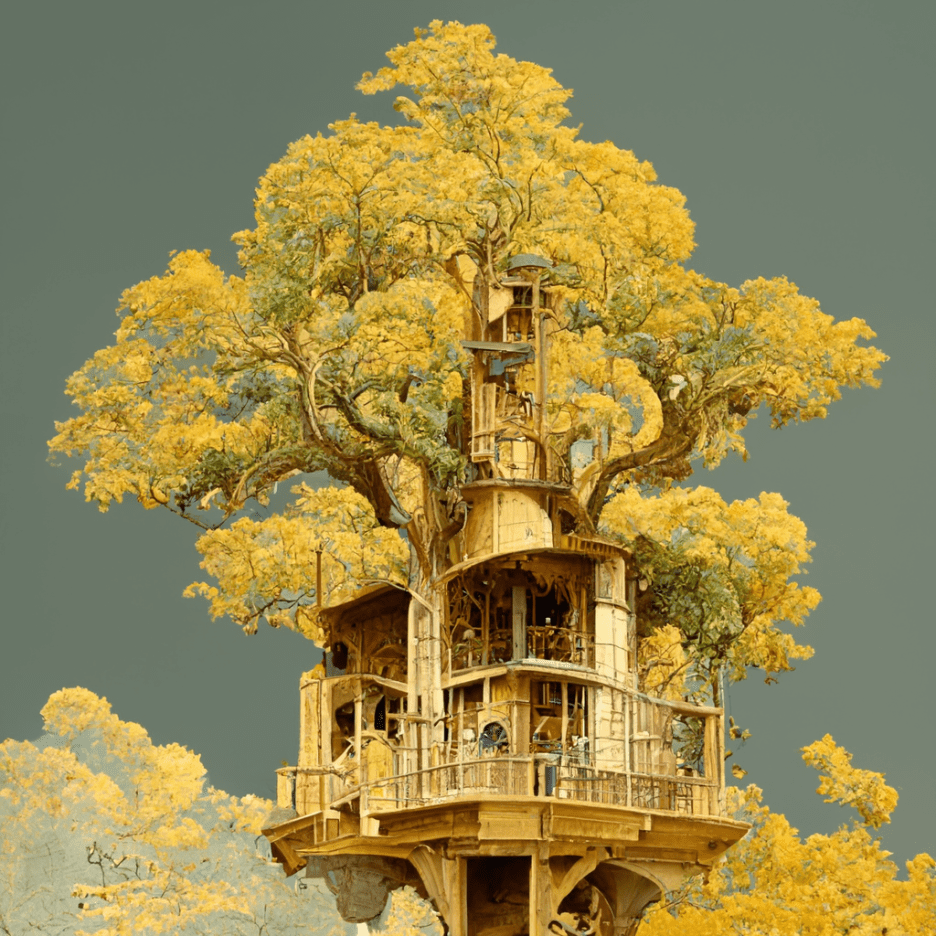 TomMorley_Tree_house_at_the_top_of_a_tall_tree_drawn_by_Leonard_5ee8db3f-3bd4-4fae-8445-8161b365a841